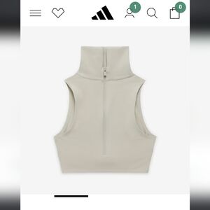 NWT Rare Adidas X Fear of God Athletics High-Neck Sports Bra Zip Up Crop Top M